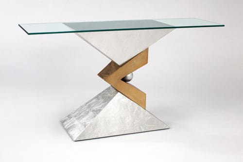 Copper Gold Console Table