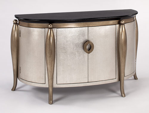 Old Gold Silver Console Cabinet